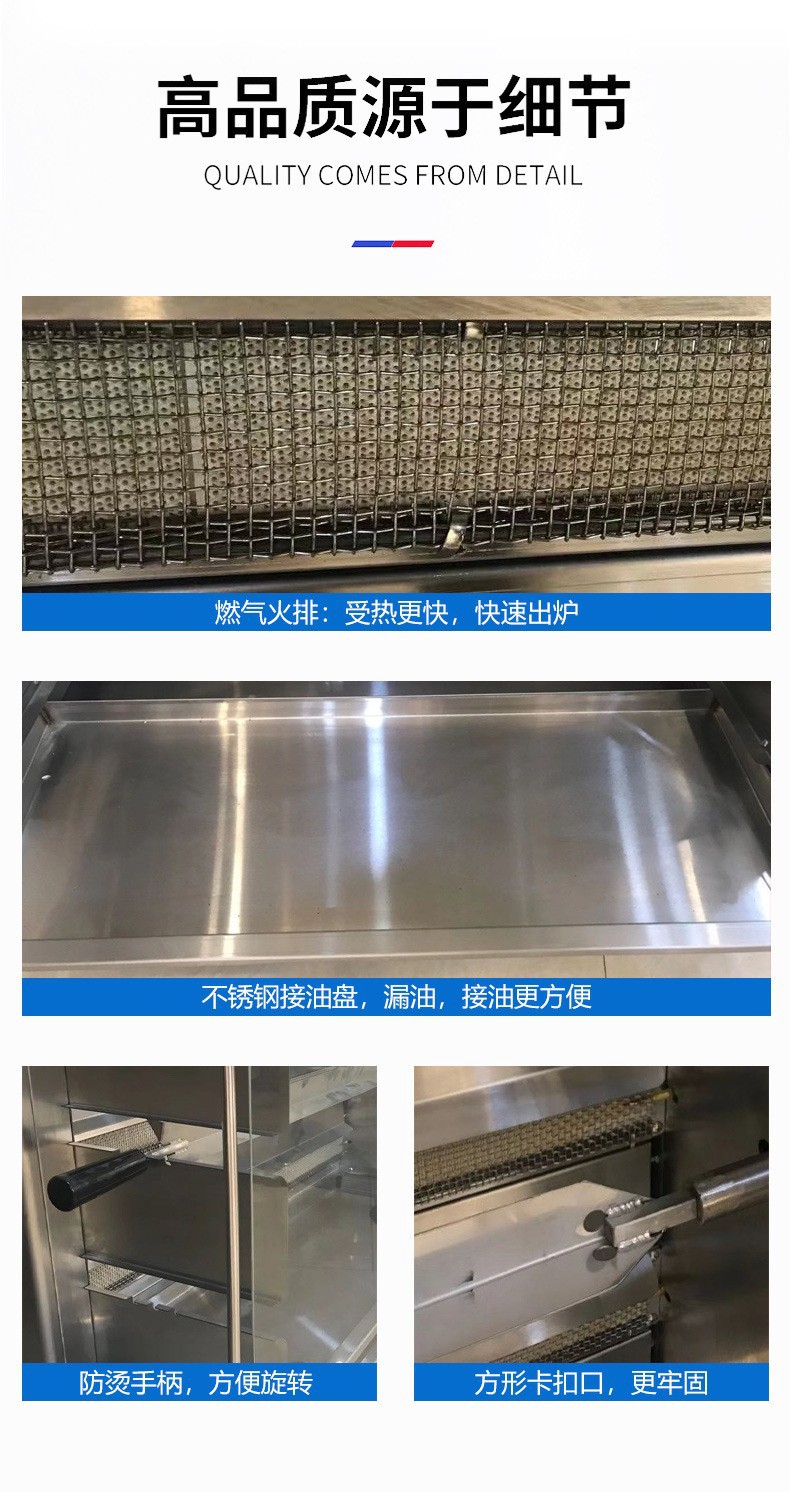 Commercial vertical fully automatic rotary chicken and donkey roasting equipment with 3, 6 and 9 rollers available for selection, specifically designed for hotel delis pic 7