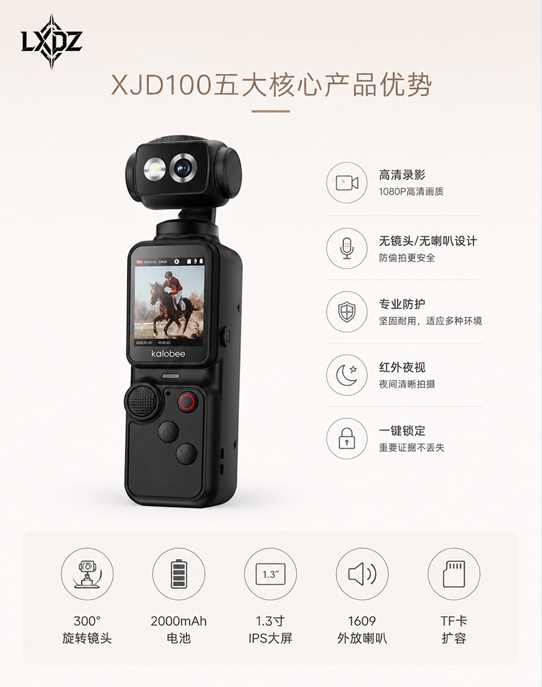 LXdZ口袋高清手持运动相机拍摄记录仪录音录像云台超清防抖厂家详情6