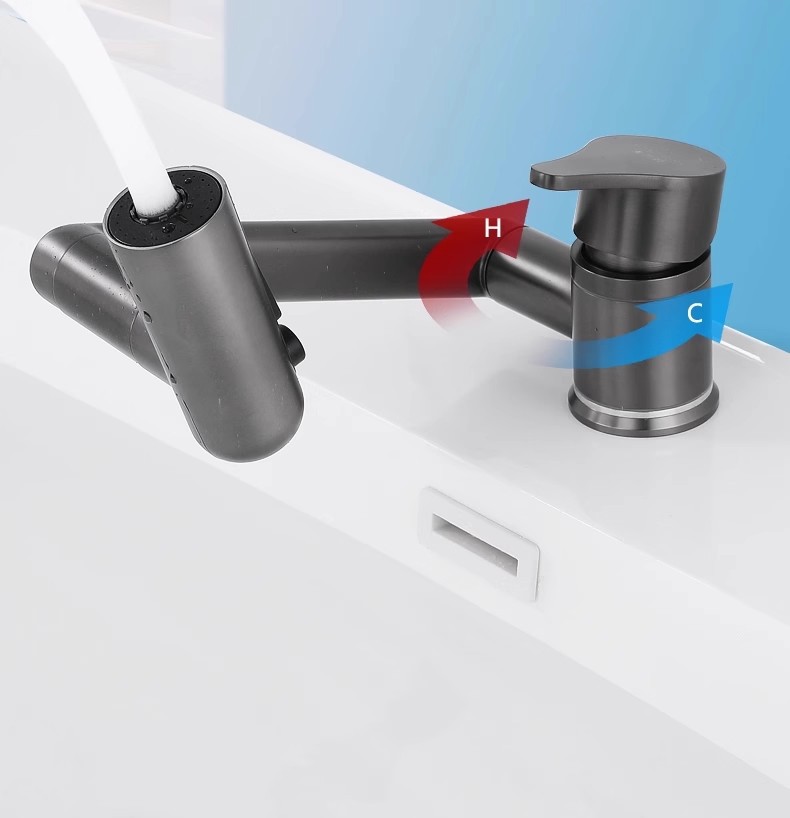 In a cramped space, there is a super low Maneki Neko washbasin, faucet, hot and cold washbasin, sink, and a universal rotating bathroom cabinet pic 23