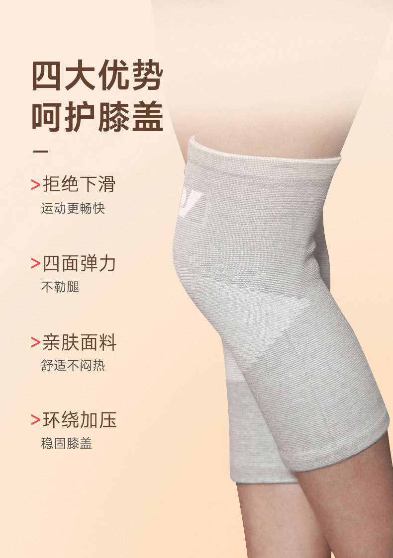 四面弹保暖护膝盖四季通用弹力透气运动防护空调房防滑护膝批发详情5