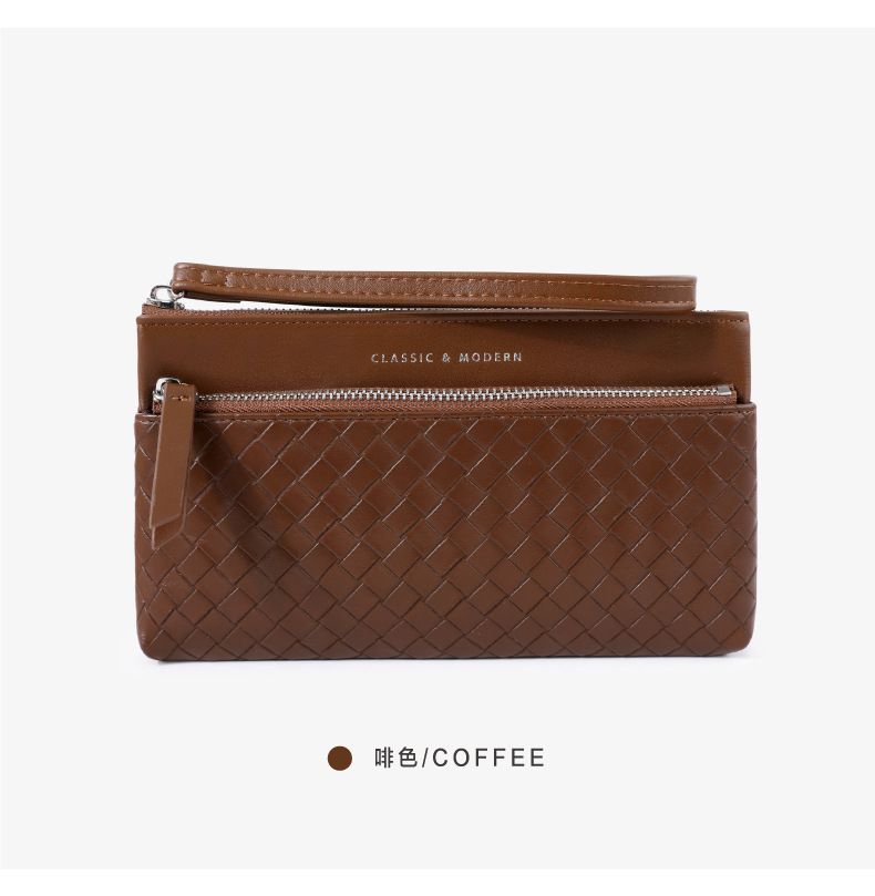 新款大容量编织纹女士手拿包批发零售 跨境热销高级感女钱包包袋详情21