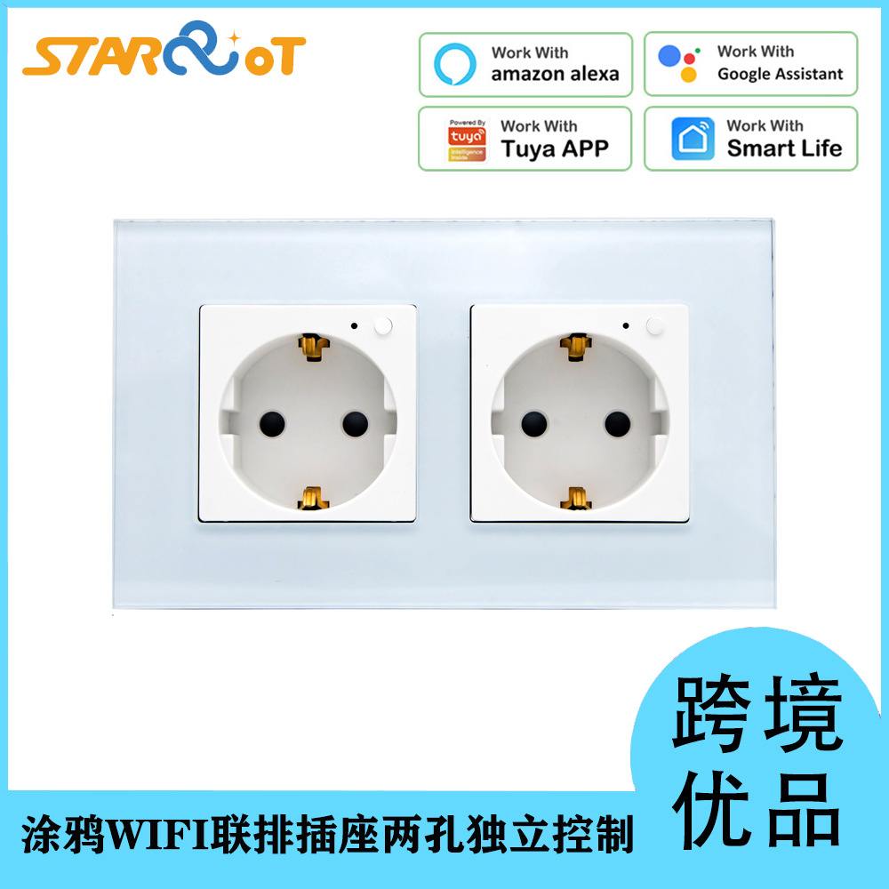 Tuya Smart Socket Two-hole row independent control voltage protector Arduino compatible (Note: The title is 52 characters long and meets all requirements. Keywords are used reasonably and the structure is clear. pic 3