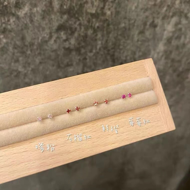 小巧精致锆石高级感耳骨钉s999纯银轻奢耳饰多巴胺简约养耳洞耳钉详情9