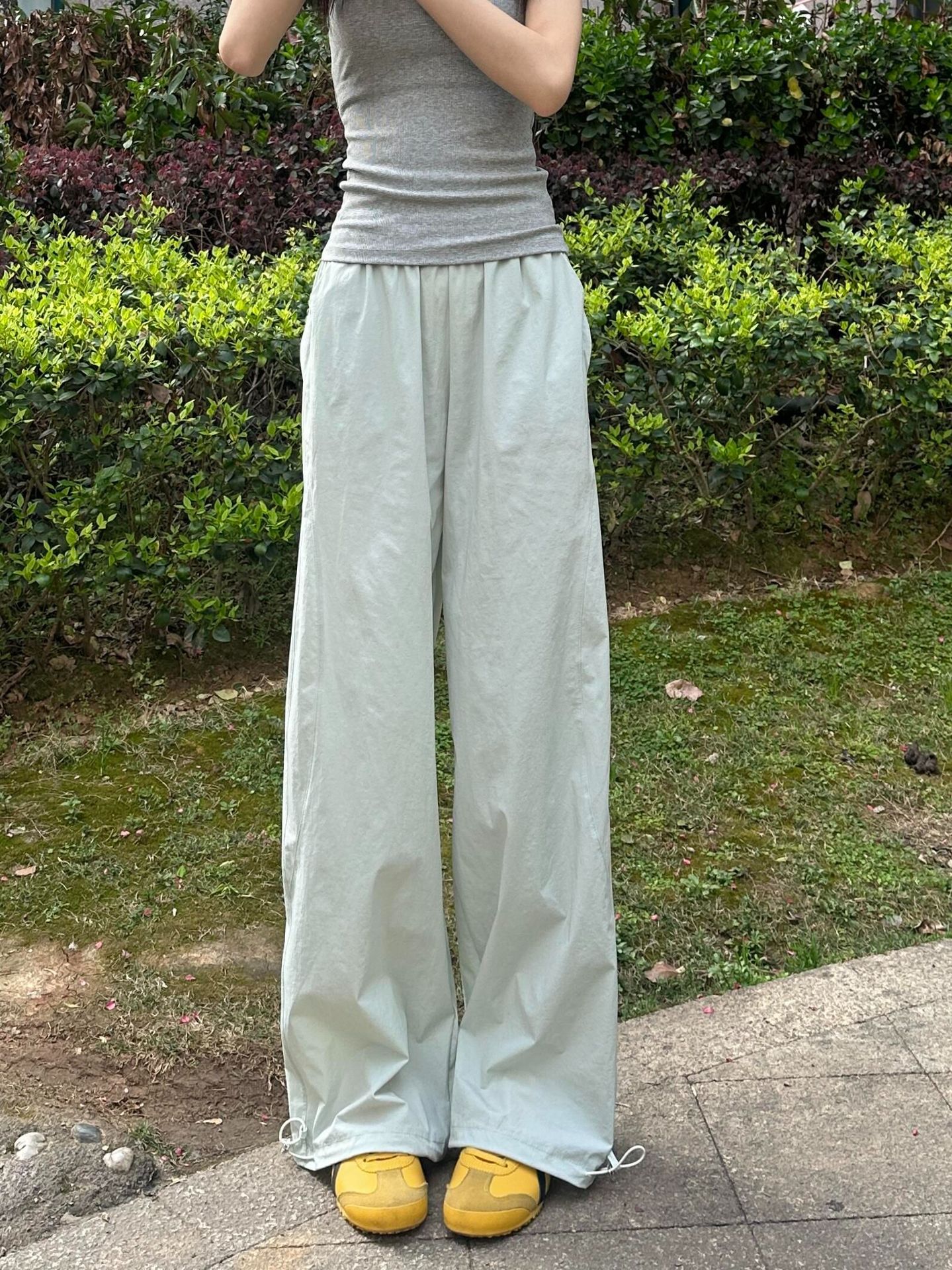 美式速干工装裤女夏季薄款2025新款酷飒风高腰直筒复古阔腿运动裤详情14