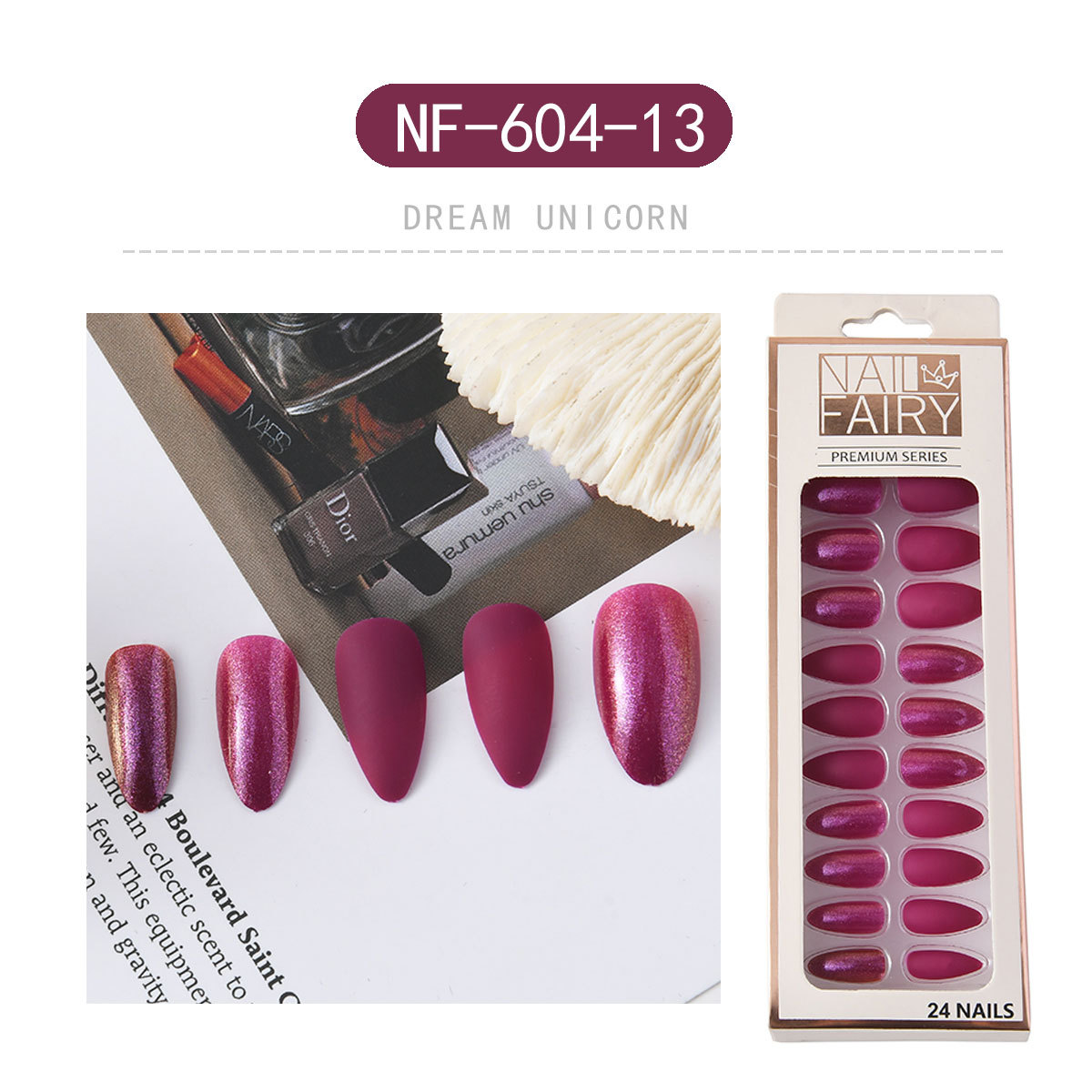 Cross-border new matte nail patches, wearable nails, reusable nail patches, finished fake nail sheets pic 16