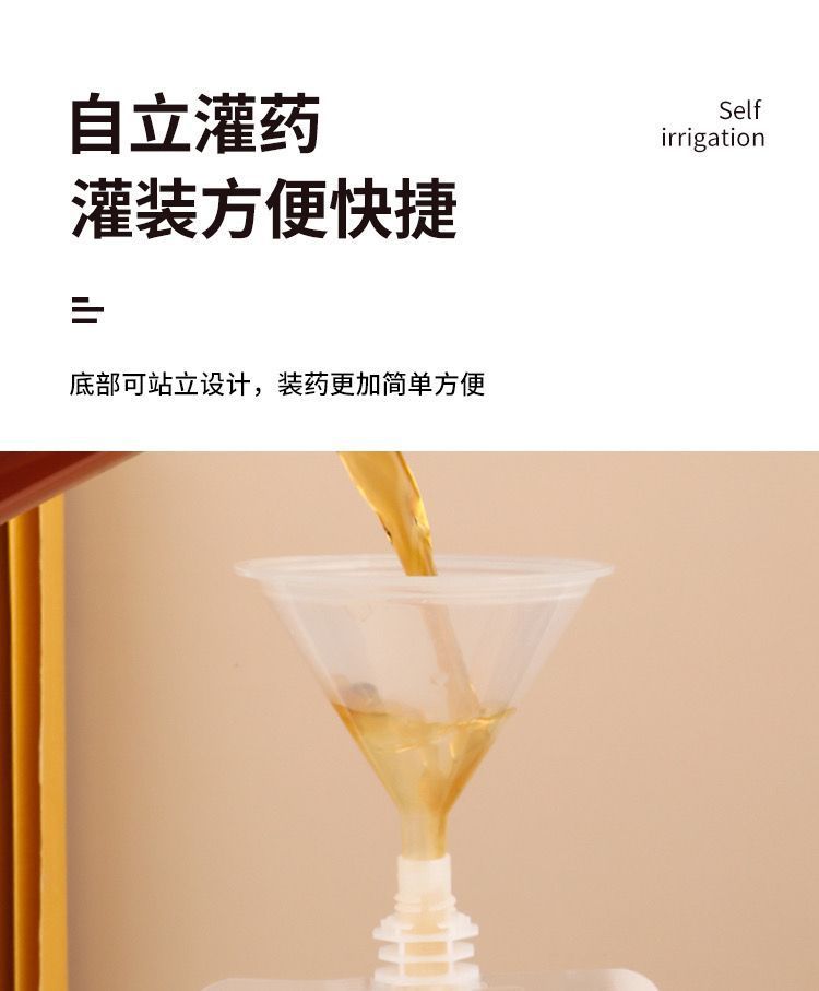 The self-standing spout bag for traditional Chinese medicine liquid in pharmacies can be refrigerated, heat-resistant and thickened. It is a disposable liquid bag for herbal tea shops pic 7