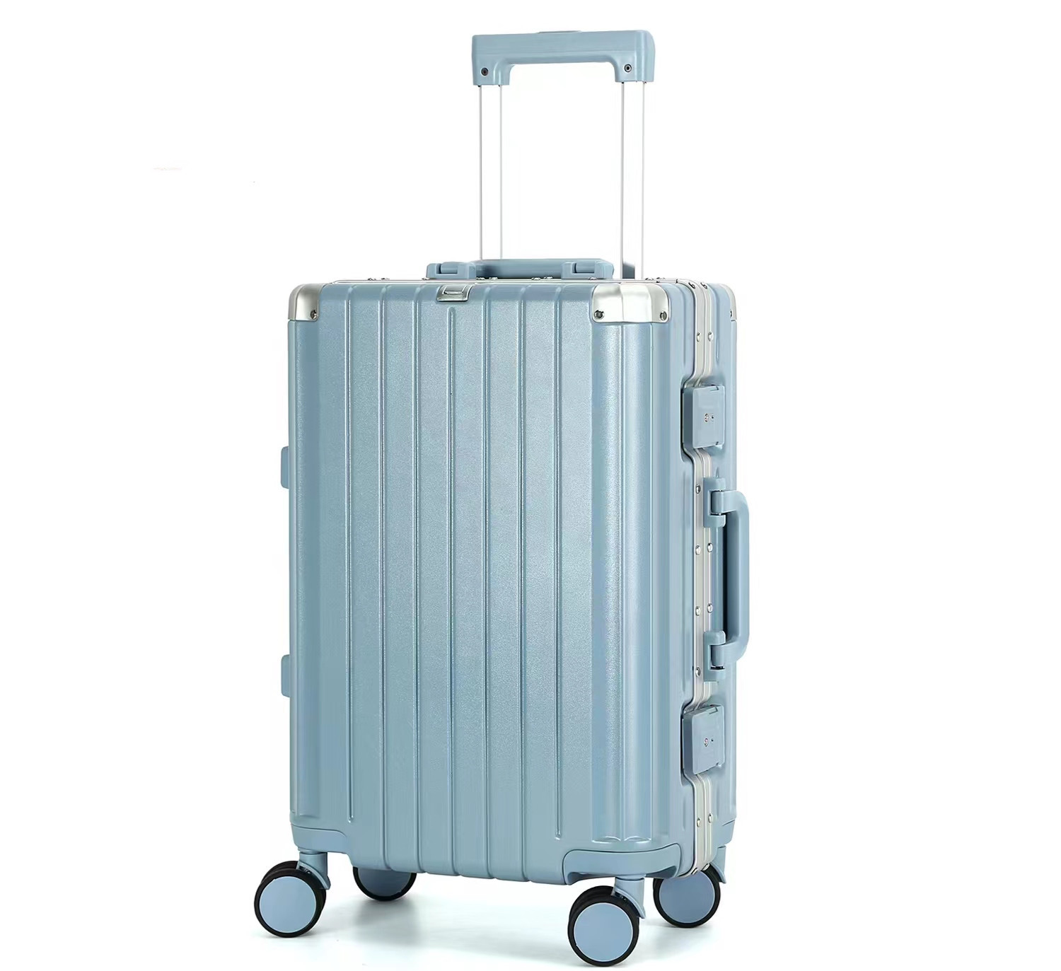 高颜值旅行箱万向轮拉杠箱男女通用行李箱多功能铝框密码箱大容量详情8