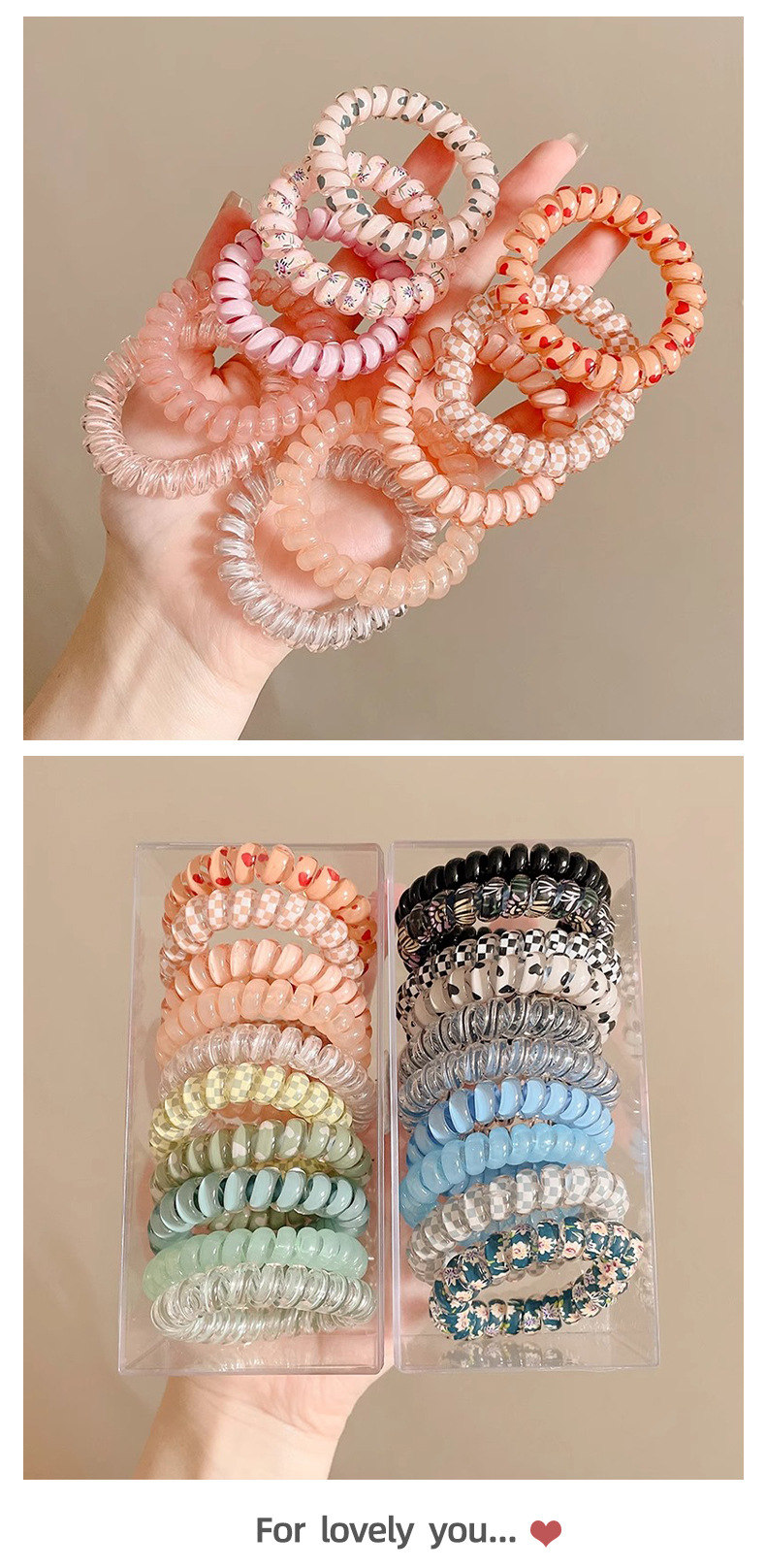 高级感电话线发圈女生扎发发绳高弹力耐用橡皮筋2025新款头绳发饰详情14