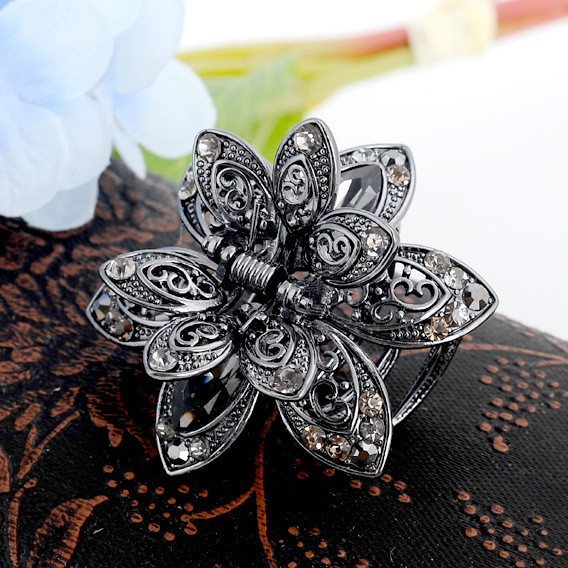 跨境货源女士发饰 抓夹 水晶发爪 速卖通合金头饰 水钻发夹详情7