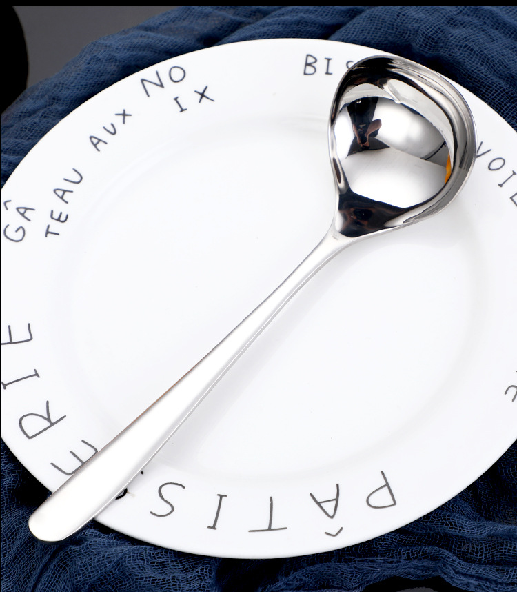 304 stainless steel Korean-style soup spoon with thickened and deepened large soup shell, round head, drinking soup spoon, household porridge spoon and hot pot spoon pic 14