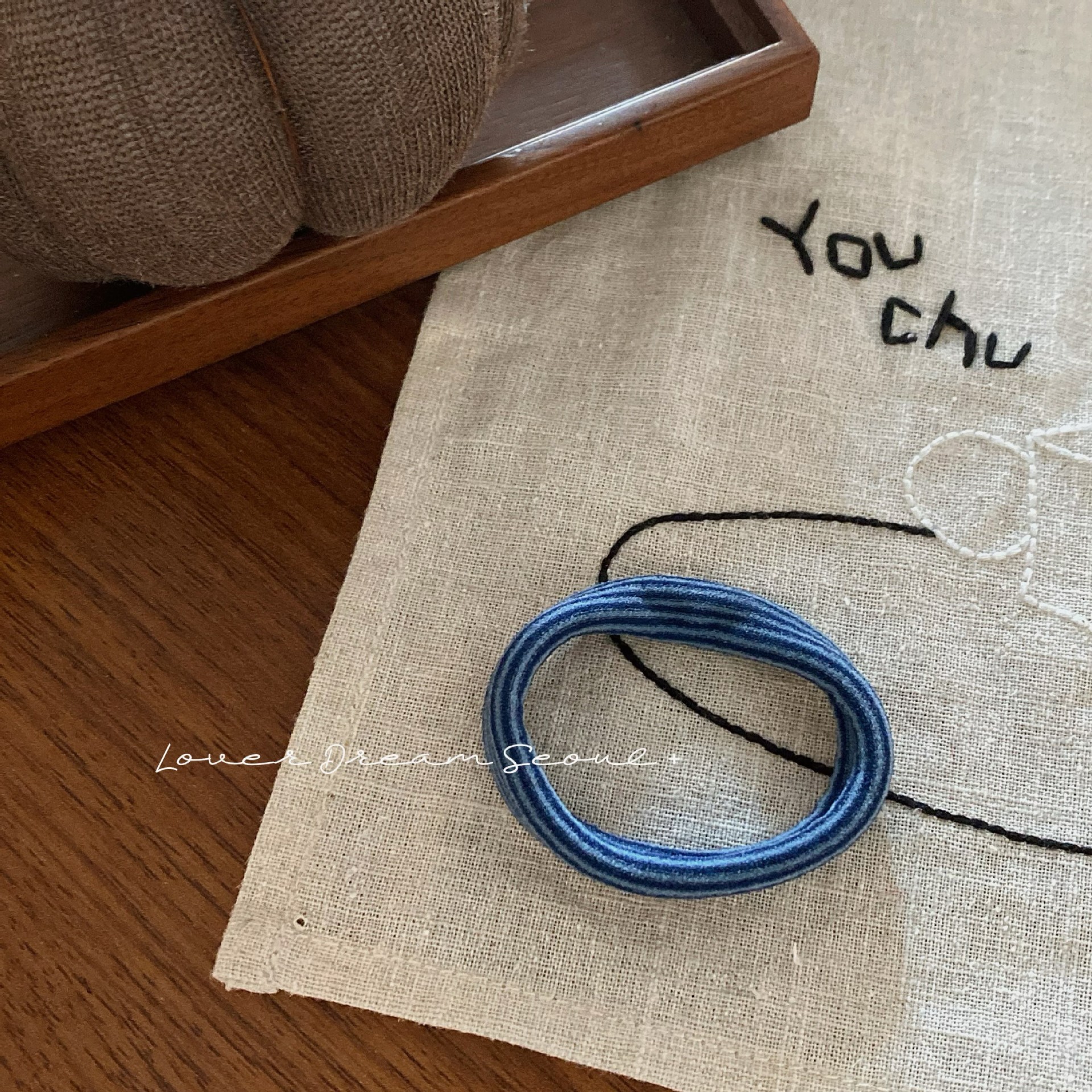 韩国秋冬新款咖色条纹毛巾圈发圈时尚简约高弹力头绳发绳发饰女详情11