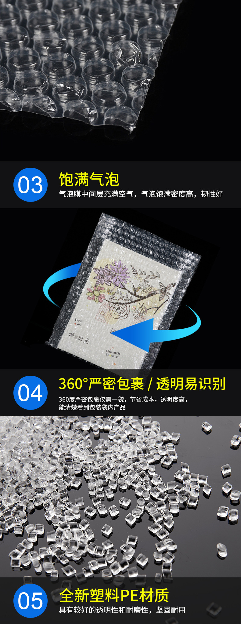 Transparent bubble express bags, thickened packaging bubble bags, small batch free shipping, transparent shockproof express bubble bags wholesale pic 8