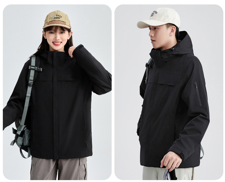 国标压胶户外冲锋衣男女三合一两件套防风防水外套工作服可印LOGO详情24