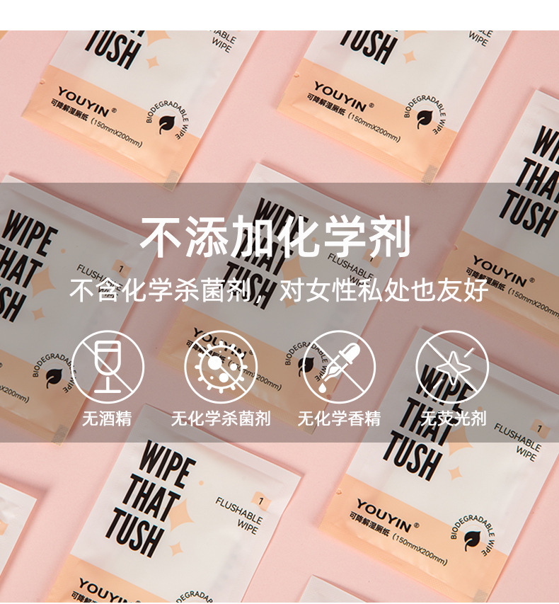 便携式单片湿厕纸独立包装男女通用抑菌可降解卫生巾湿巾纸家用便携清洁用品详情9