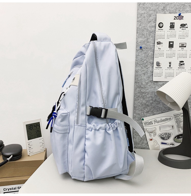 A large-capacity schoolbag for college and high school students, a simple, casual and sporty Korean-style couple backpack pic 7