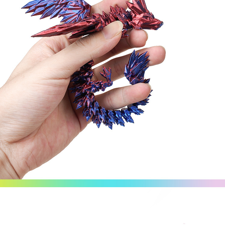 跨境爆款3D打印水晶飞龙翅膀关节可活动创意神龙摆件手办礼物玩具详情4