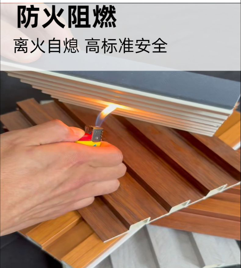竹木纤维格栅板墙面客厅电视背景墙隔删搁珊木饰墙凹凸形面装饰板详情5