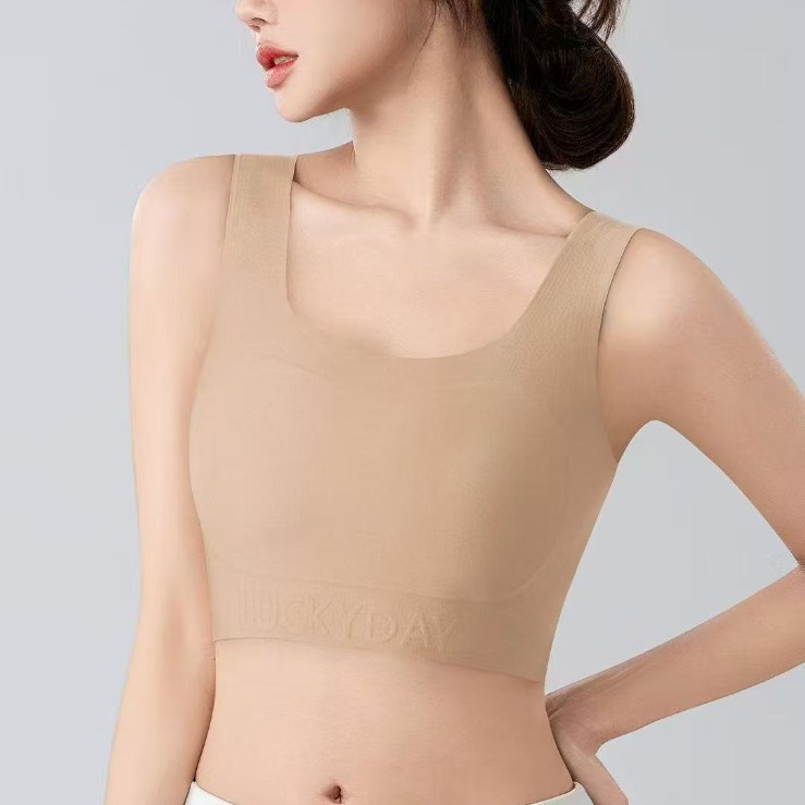 Fortunately, the same style of paper bra is designed for women. It can make the breasts look smaller, tuck in the breasts, prevent sagging, and create a slimming effect. It is a seamless and invisible vest bra pic 3