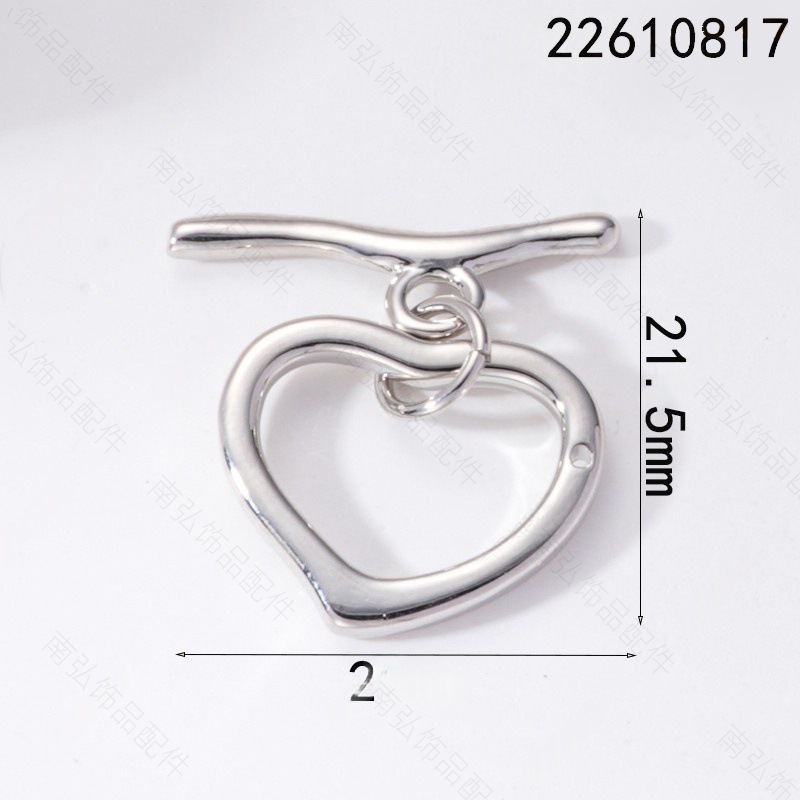 diy crystal pearl necklace with heart-shaped OT clasp in strong color preservation, white and gold. It is a connecting and clasp accessory pic 4