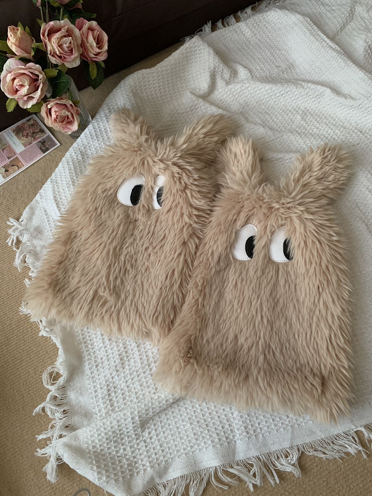 原创Y2K怪怪眼毛绒时尚保暖袜套毛毛腿袜保暖加厚腿套堆堆袜脚套详情33