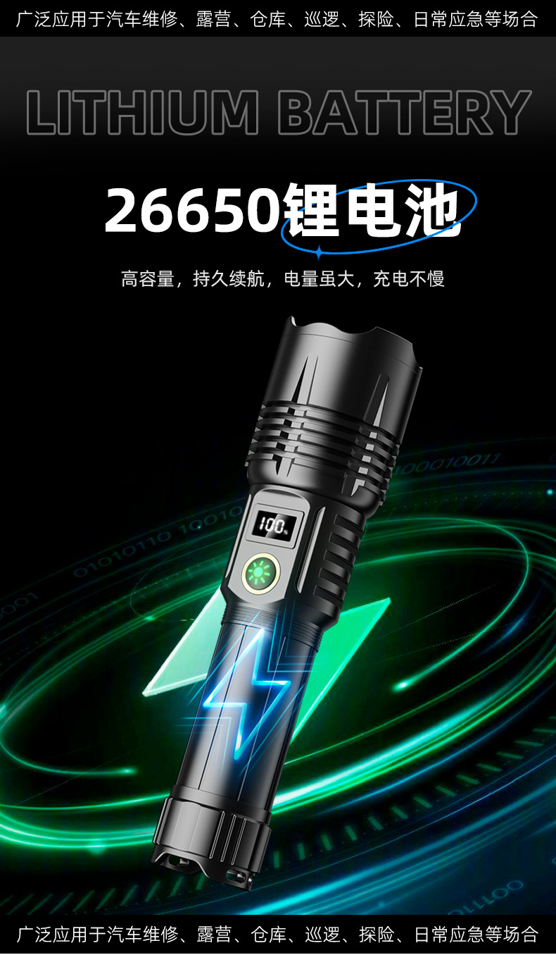 White laser flashlight, strong light, high brightness, long battery life, charging, high-power aluminum alloy laser cannon, long-range lighting fixtures, special laser lamp pic 10