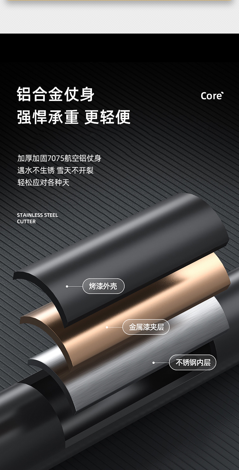 登山杖手杖专业户外折叠爬山杖碳素超轻伸缩徒步装备防滑拐棍滑雪详情12