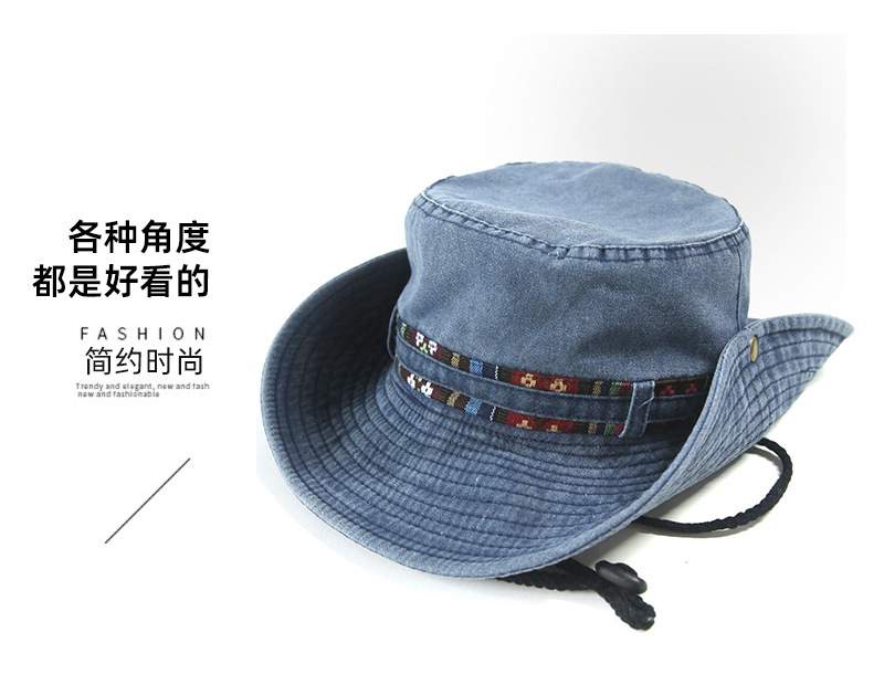 Cross-border export of ethnic-style cowboy hats, outdoor hiking and mountaineering sun protection hats, travel and camping wide-brimmed hats, and fisherman hats pic 9