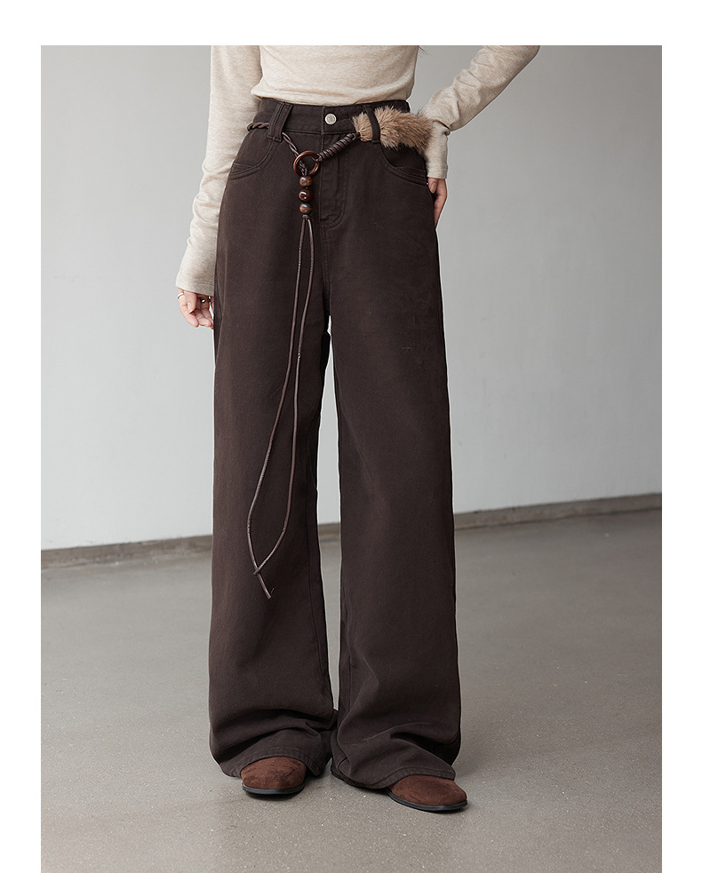 【 Denim Simple】 Ge Ming Korean Commuter straight-leg jeans for Women 2025 Autumn New Style Long Pants N732C pic 18