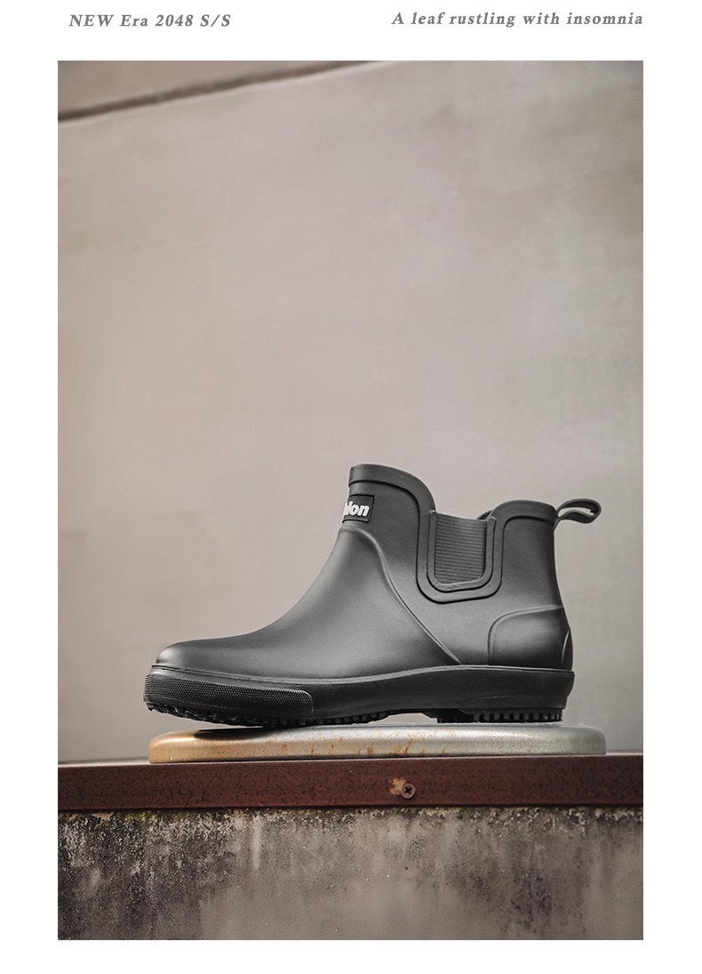 跨境雨鞋男士时尚雨靴防滑低筒新款切尔西成人户外钓鱼防水靴外贸详情10