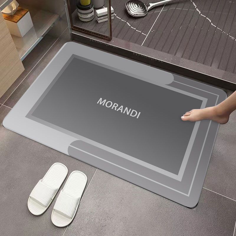 No-wash diatom mud household door entrance bathroom absorbent floor mat, kitchen and bathroom rubber anti-slip large foot mat pic 20