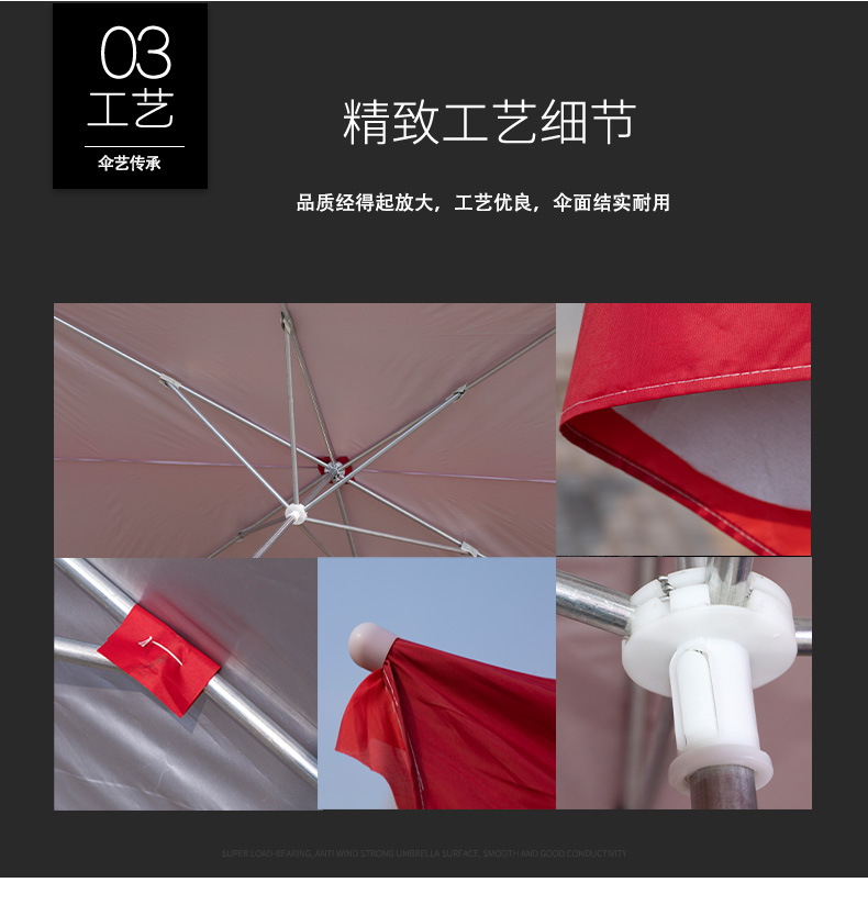 遮阳伞太阳伞大型户外摆摊伞雨棚防晒长方形四方大雨伞折叠庭院伞详情5