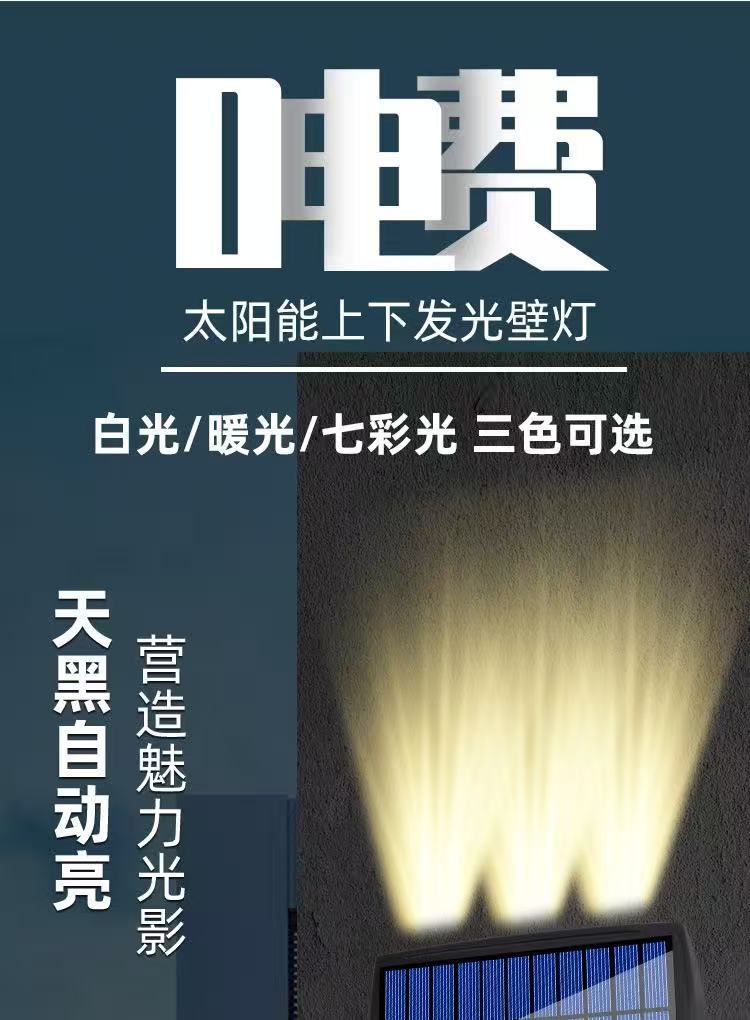 Sun Dual-shadow garden lamp, with intelligent light control, waterproof, long-lasting battery life and easy installation, is a three-color ambient lamp pic 2