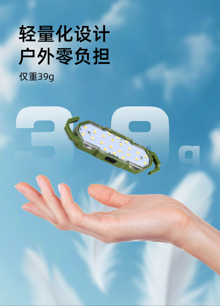 户外强光风绳灯露营帐篷应急白光暖光警示灯带磁铁挂钩灯照明灯具LED灯饰详情8
