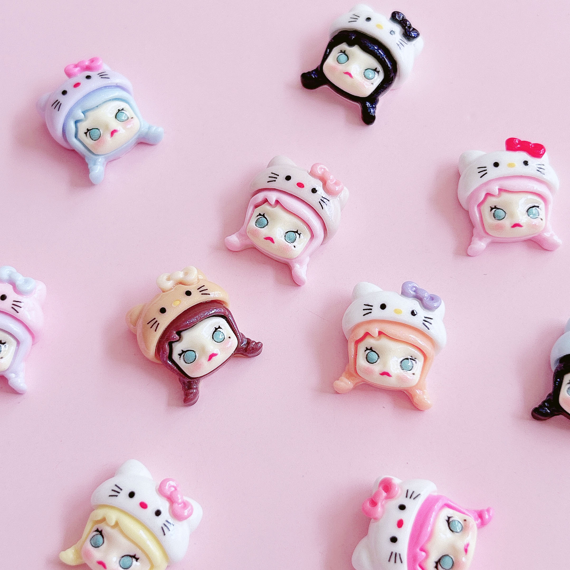 Gold pink cat hat, cute kid series diy hairpin accessories, handcrafted creative design, and decorative materials pic 11