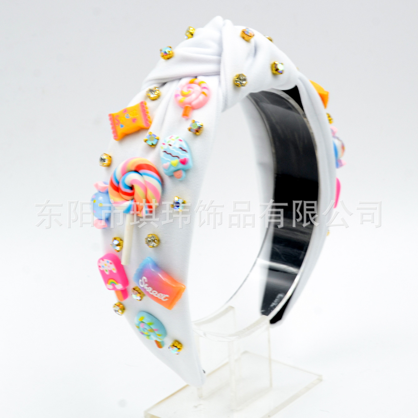 Qiwei Accessories Exclusive cross-border European and American back-to-school season diamond-encrusted hair bands, multi-color candy accessories, sweet and cute high skull top holiday date hair accessories pic 17