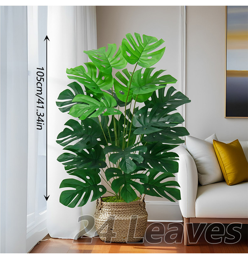 Artificial green plants, large turtle-back bamboo, artificial plants, cross-border consignment and labeling, large floor-standing artificial trees for outdoor garden decoration pic 6