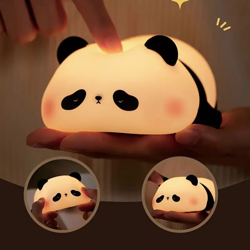 时光秀小熊猫硅拍拍小夜灯 panda国宝花花头头夜灯睡眠灯母婴群体详情4