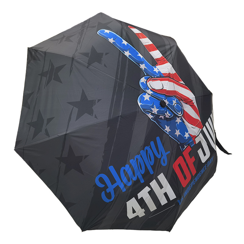 Amazon Independence Day umbrella, automatic folding umbrella, full-page printed logo, sunshade umbrella, digital printing gift umbrella pic 4