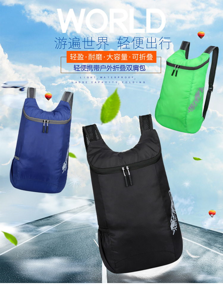 Wholesale of cross-border best-selling ultra-light skin bags, casual travel portable storage bags, and multi-functional foldable backpacks pic 2