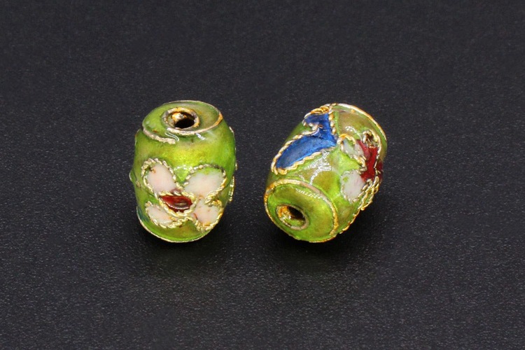 Traditional high-temperature cloisonne filigree silver-blue DIY jewelry accessories, cloisonne 9*7 small drum beads pic 8