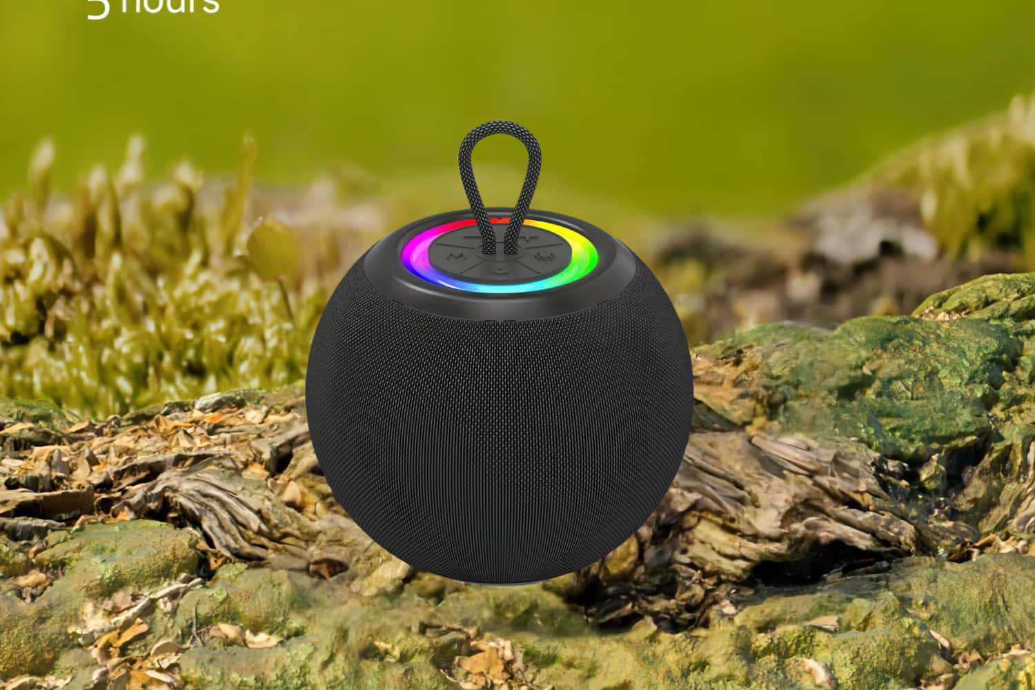 New cross-border fabric circular creative gift, portable desktop, RGB lighting, outdoor subwoofer, Bluetooth speaker pic 9