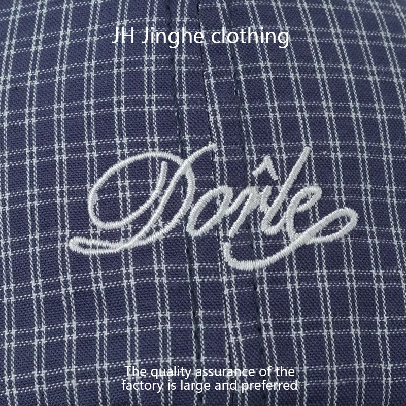 Spring and summer new baseball cap with letter-embroidered check pattern, Korean-style fashionable retro casual outdoor sunshade baseball cap pic 11