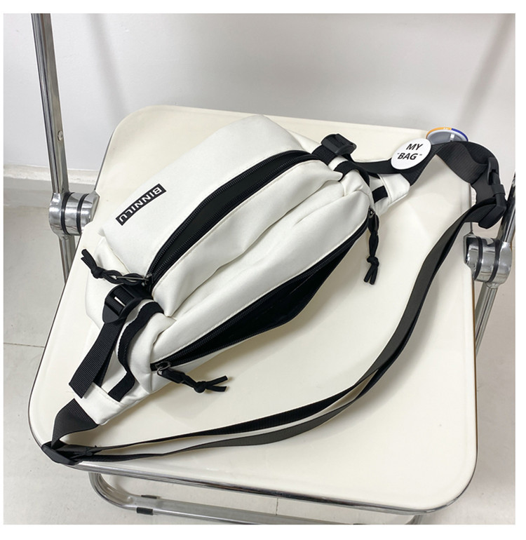 新款简约胸包男休闲潮流运动学生单肩包百搭斜挎包女手机男生腰包详情12