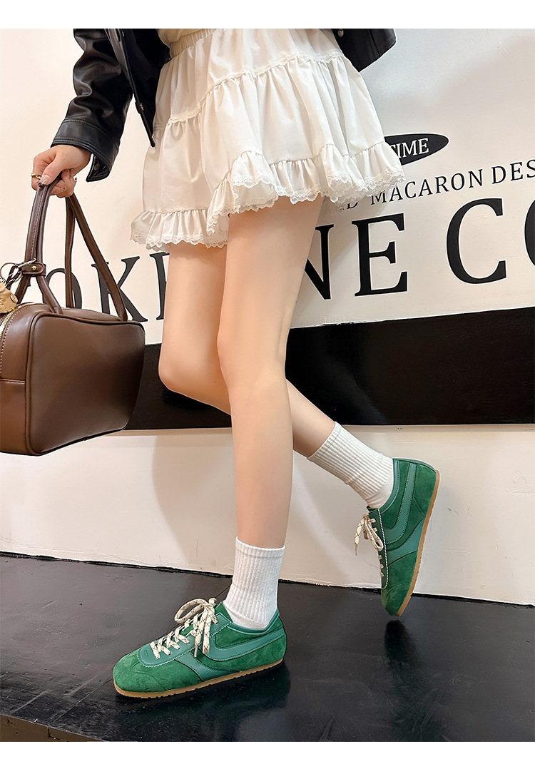 【苏茵茵同款】复古内增高德训鞋2025透气休闲运动女鞋真皮阿甘鞋详情31