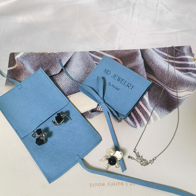 Customized LOGO jewelry storage bags, earrings, rings, cloth bags, lipstick packaging bags, bags, microfiber binding ropes, envelope bags pic 8
