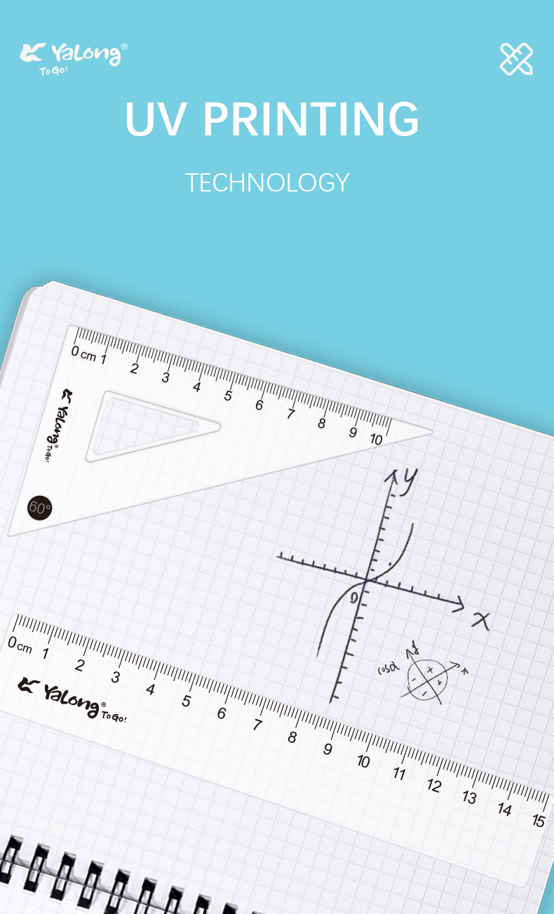 Yalong Cross-border Wholesale 15 cm computer resin rulers, student stationery geometric rulers, school multi-size rulers pic 5