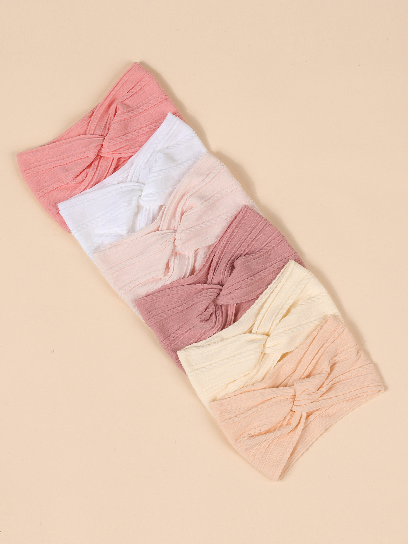 跨境儿童发饰 欧美流行宝宝交叉头带提花麻花蝴蝶结婴儿纯色发带详情5