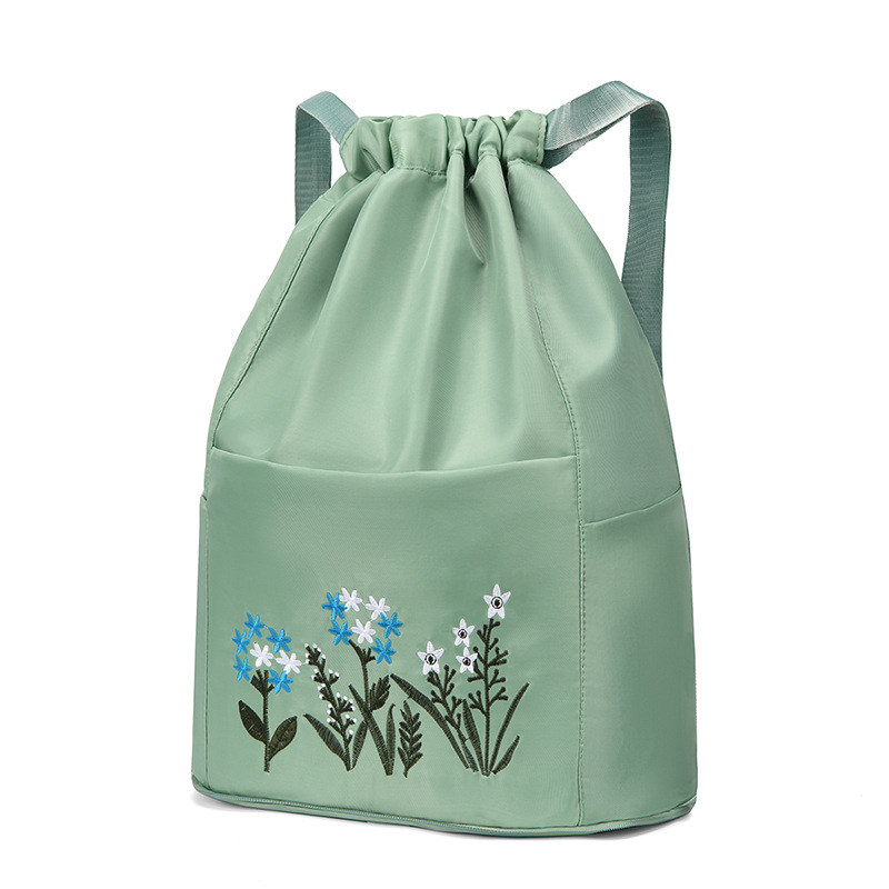 New embroidered Oxford drawstring backpacks with large capacity, fashionable outdoor trend, travel folding backpacks, cross-border wholesale pic 20