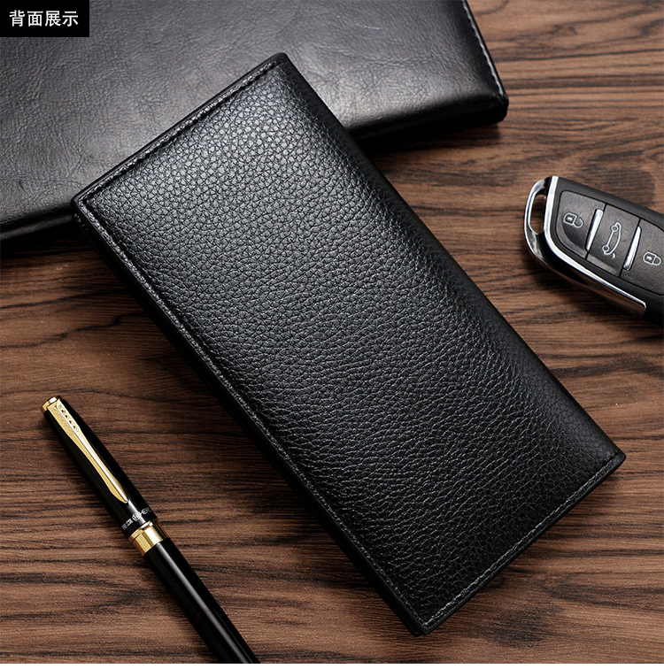 新款男士长款钱包韩版简约荔枝纹时尚钱夹多卡位钱夹批发一件代发详情8