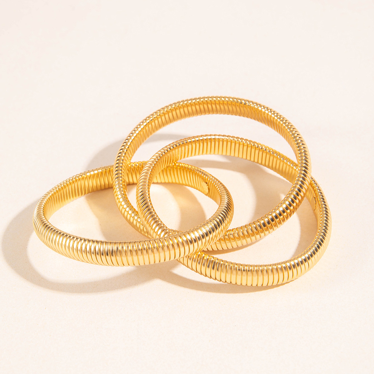 欧美跨境新款多层线条缠绕几何开口手镯套装朋克风波浪形串珠手链详情24